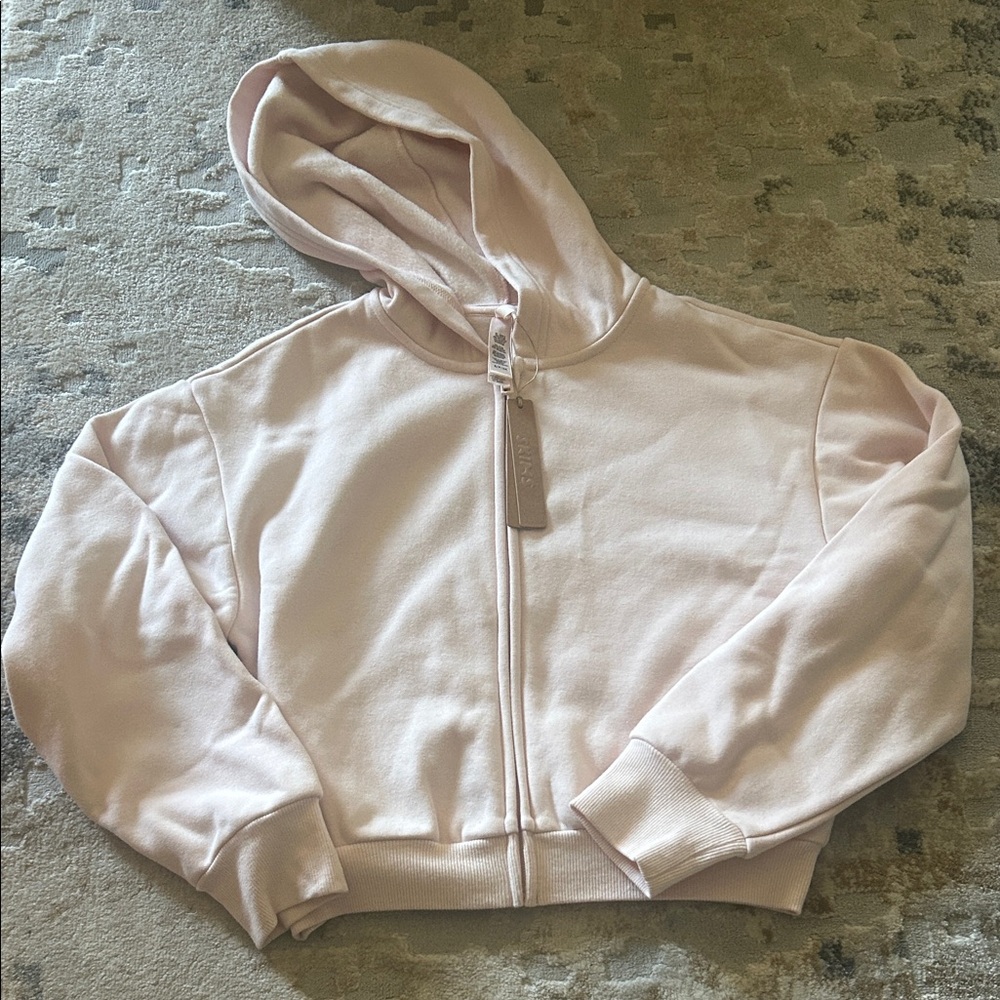 SKIMS cotton fleece zip up hoodie